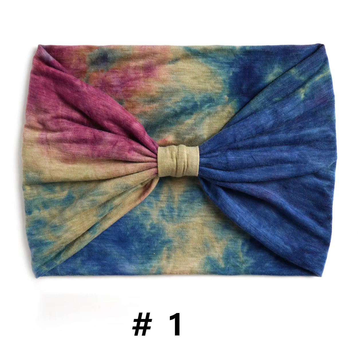 Tie Dye bandeaux pour femmes large Turban bandeau noué Vintage bandeaux coton Bandanas pansement fou