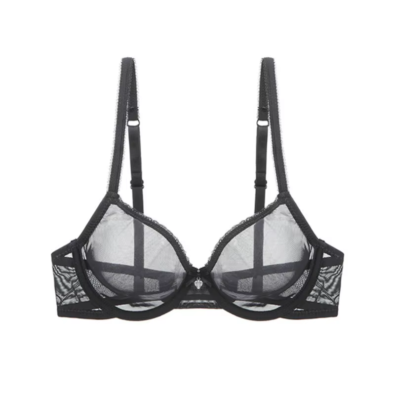 Soutien-gorge Transparent en maille entièrement transparente, Ultra-fin, Transparent, doux, à armatu
