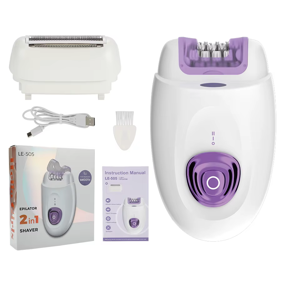 Épilateur et rasoir électrique Rechargeable 2 en 1, pour épilation du visage et du corps entier, 32