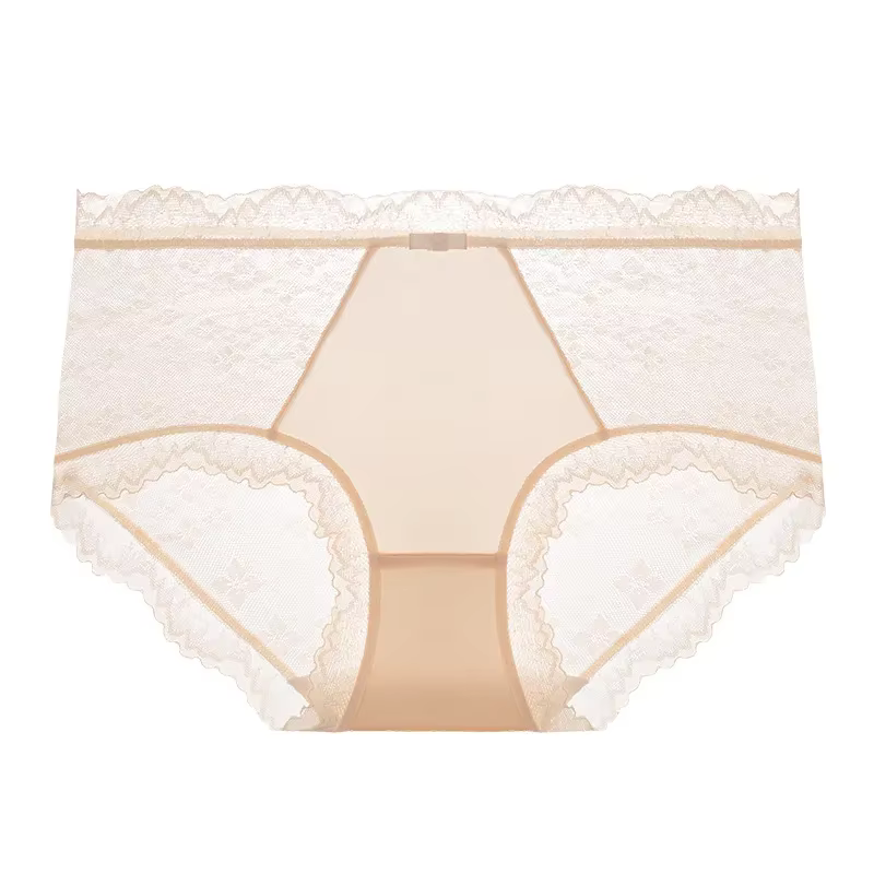 Culotte femme taille moyenne mince Sexy dentelle respirant confortable coton entrejambe culottes sou