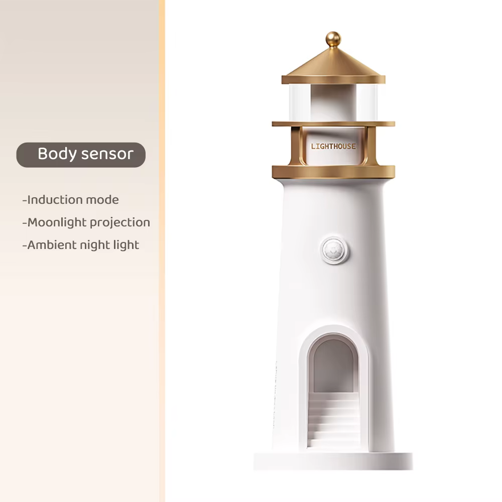 Phare de Projection de lune, veilleuse avec capteur de mouvement, synchronisation variable, lampe de