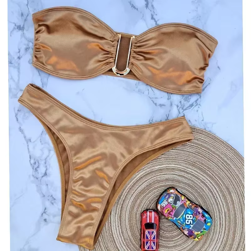 Taille haute Maillot De Bain femmes Push Up maillots De Bain Sexy Bandeau Maillot De Bain Femme Biki