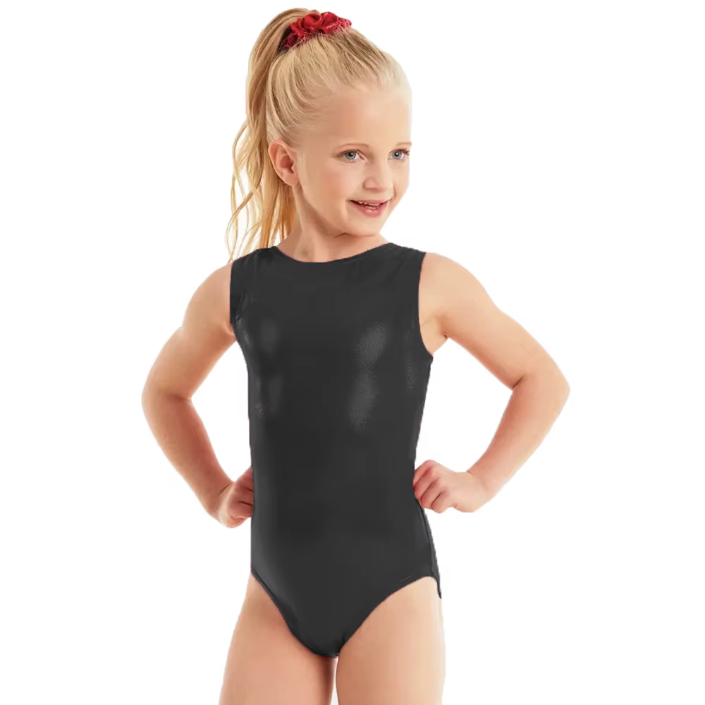 OVIGILY – justaucorps de gymnastique rouge brillant pour filles, body de danse scintillant sans manc