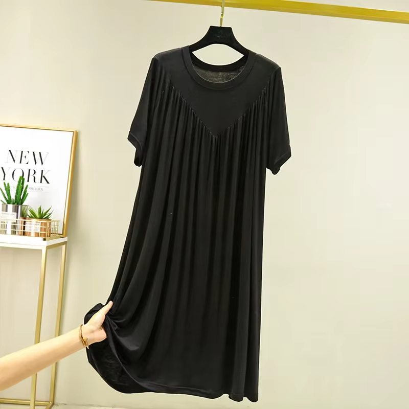 Chemise de nuit en coton pour femmes, vêtements d'été, ample, grande taille, décontractée, manches c