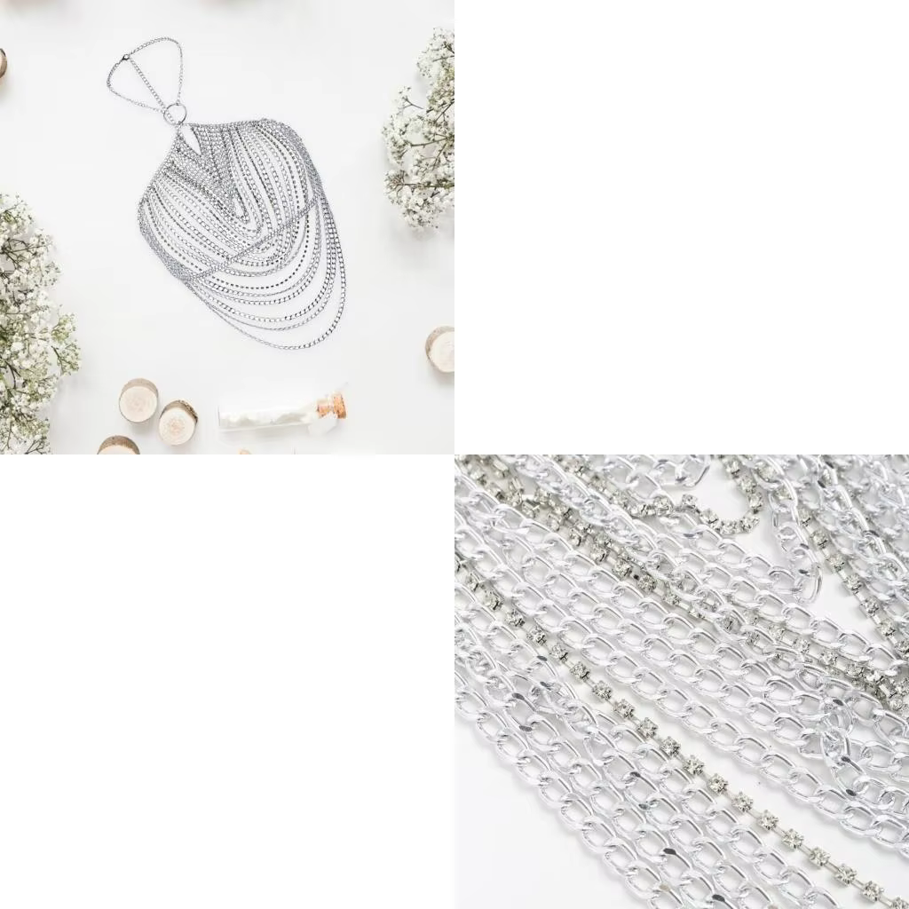 A52E chaîne corps à mode avec glands bijoux corps en cristal, Texture en alliage, adapté aux fêtes e