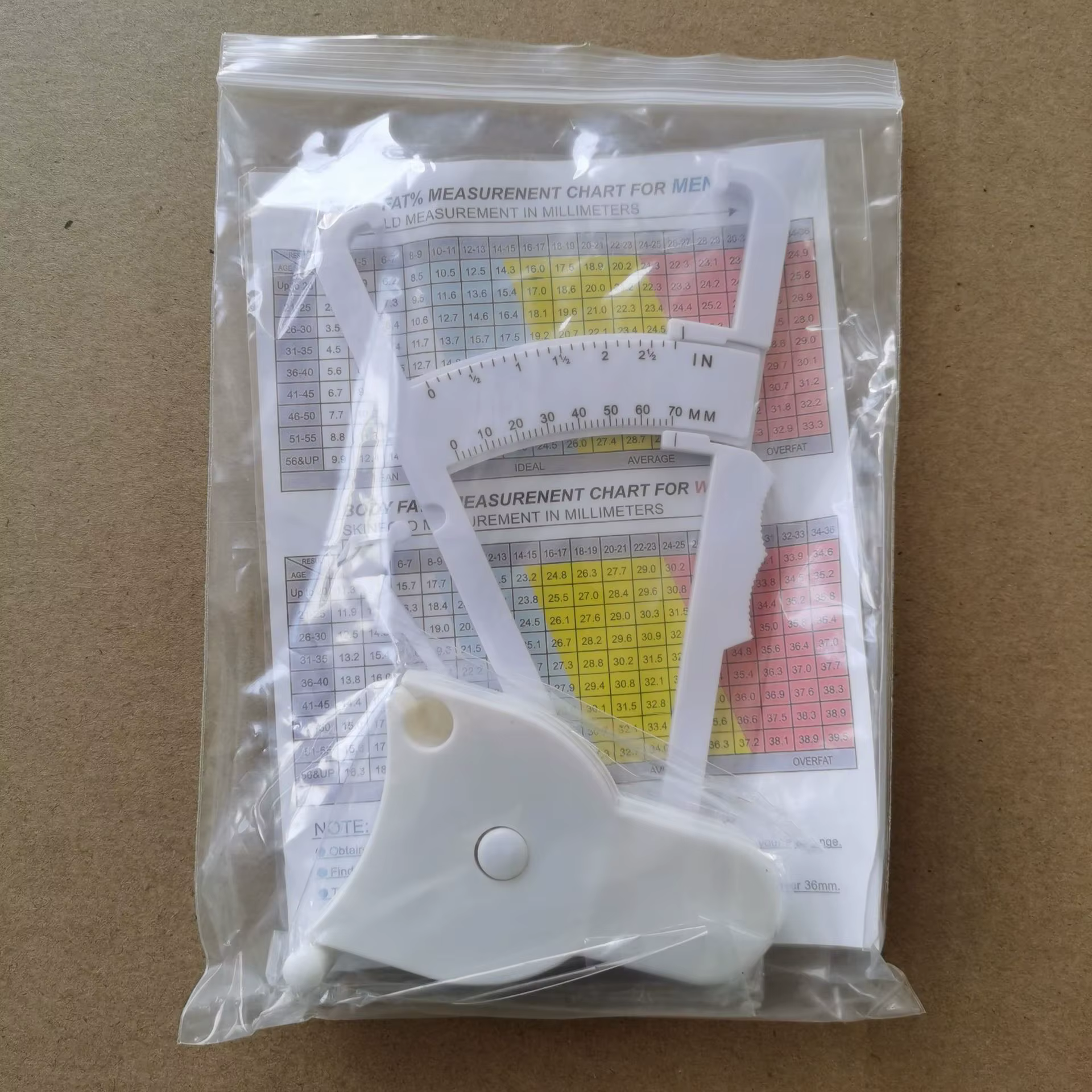 Ensemble de pince à graisse corporelle et ruban à mesurer la taille, pince à graisse corporelle en f