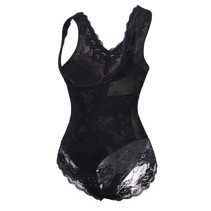 Body Shapewear en dentelle florale pour femmes, contrôle ferme du ventre, plus mince, buste ouvert, 