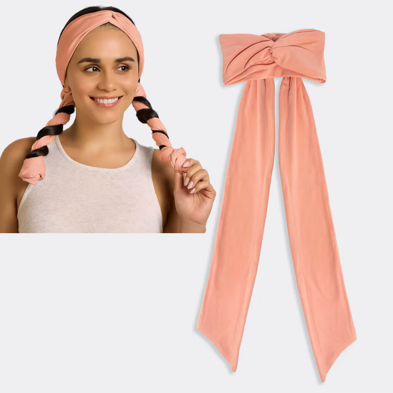 Bandeau boucleur sans chaleur pour boucles naturelles, tissu doux, long ruban, outil de coiffure pou