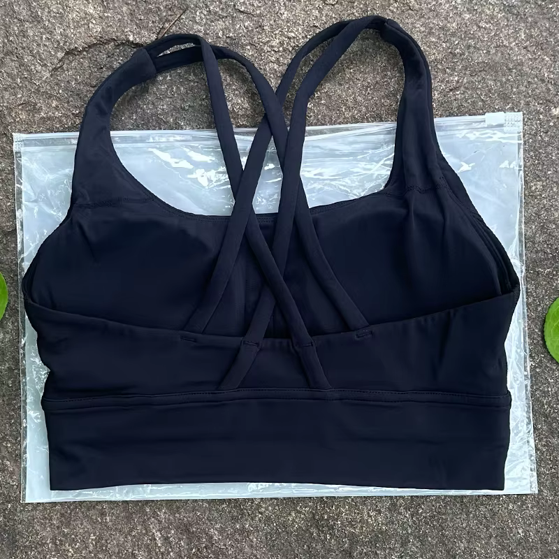 Soutien-gorge dos croisé pour femmes, couleur unie, sous-vêtements de Fitness, doux, Sport, haut de