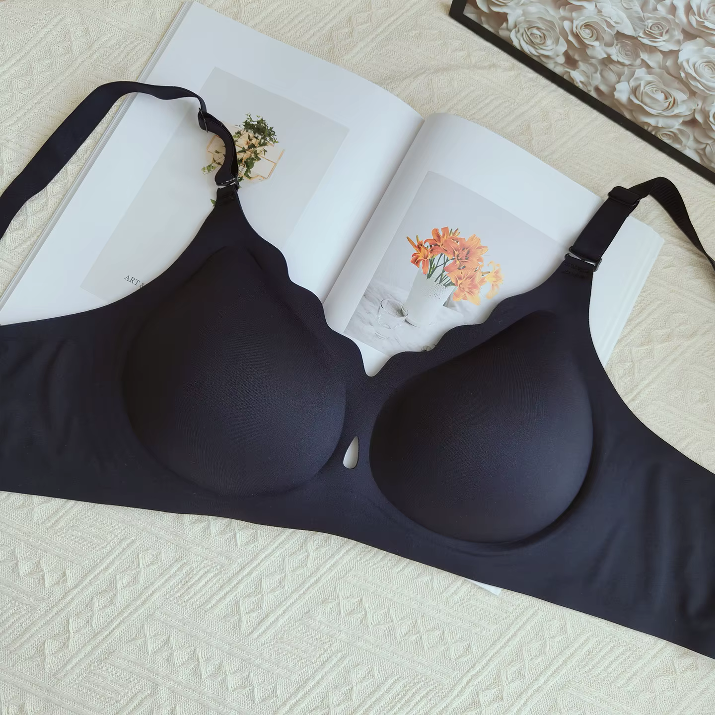 Soutien-gorge grande taille pour femmes, sans armatures, ajouré, couverture complète, pour améliorer