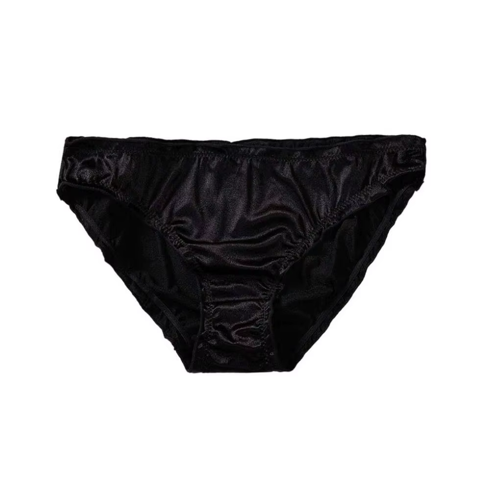 Confortable taille basse Satin soie culotte mince caleçon volants slips sous-vêtements femmes Linger
