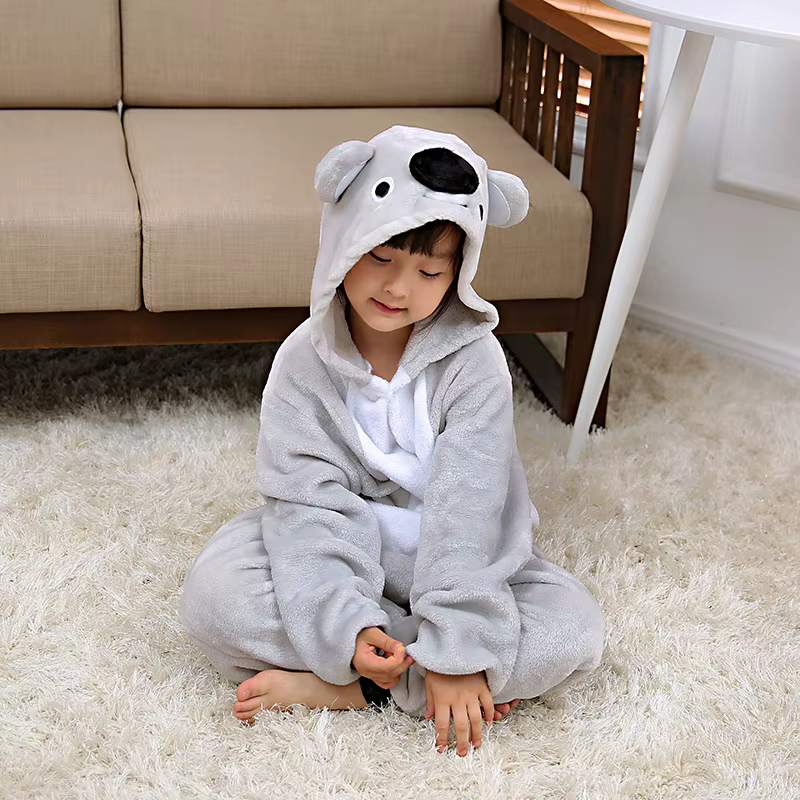Combinaison en flanelle pour adultes, pyjama une pièce à capuche pour enfants, Kigurumi, Animal de d