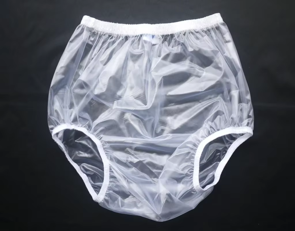 Pantalon en plastique à enfiler pour Incontinence adulte, couvre-couche en dentelle PVC, pantalon Tr