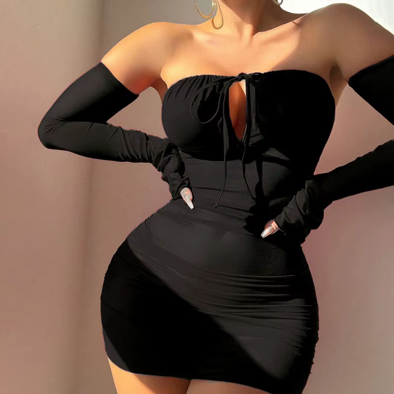Ensemble de lingerie fantaisie pour femme, coupe ajustée, érotique, avec gants, ensemble de sous-vêt