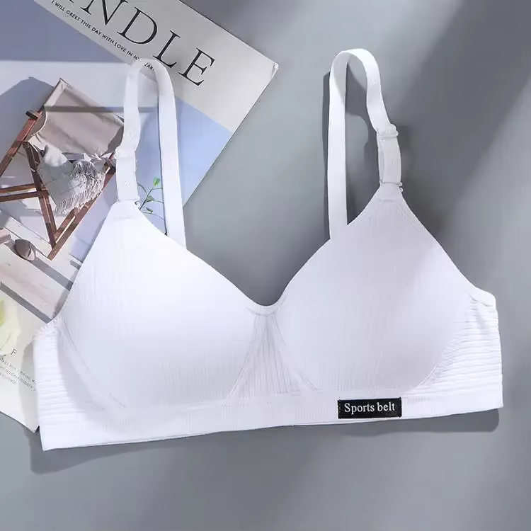 Soutien-gorge en coton pour femmes, bonnet AB, sous-vêtements sans fil, confortable, soutien-gorge e