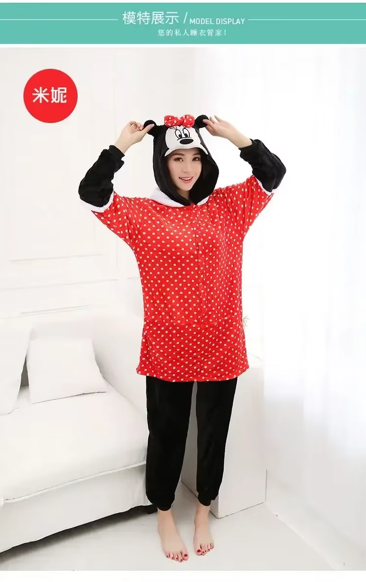 Costume de pyjama Onesie Mickey Mouse Kigurumi pour adultes unisexes avec oreilles d'animaux mignons