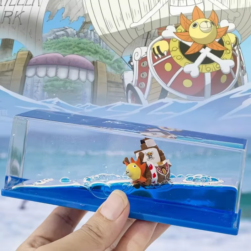 Bateau flottant One Piece Going Merry Thousand Sunny dans une liquide, décoration de bureau, décorat