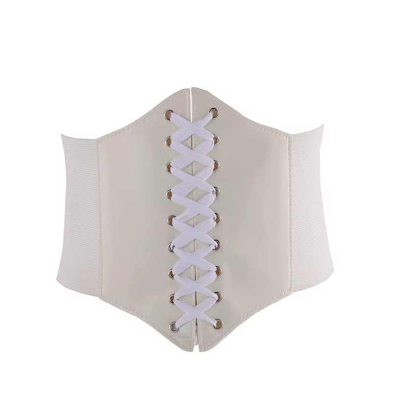 Ceinture corset gothique en cuir PU pour femme, corset à lacets, taille amincissante, vintage, noir,