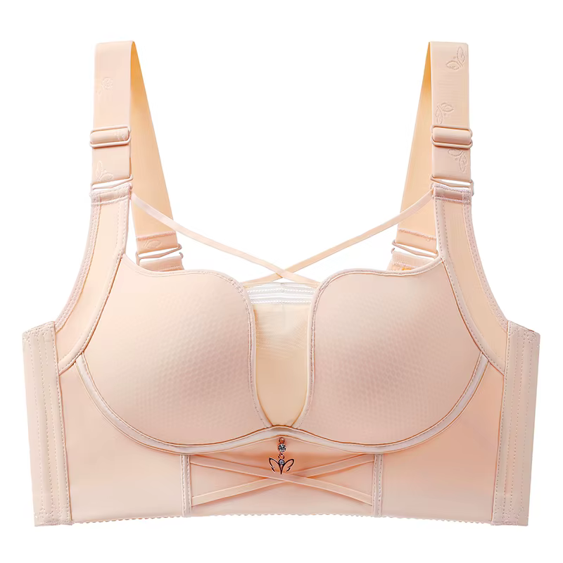 Soutien-gorge Sexy grande taille pour femmes, croisé, Push Up, couverture complète du dos, cache la