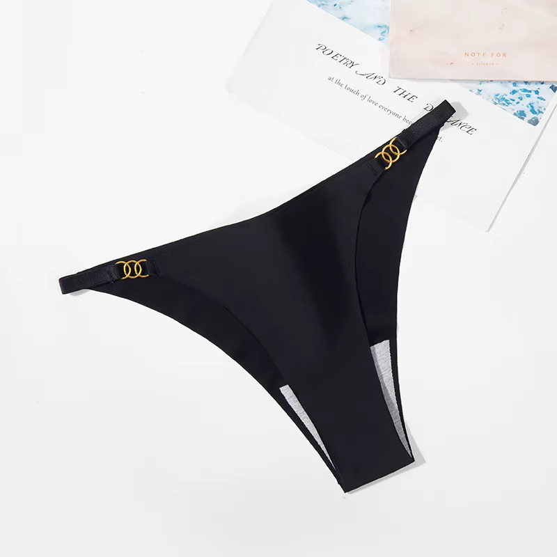BZEL-Culotte Sexy en Satin pour Femme, Sous-Vêtement à Ceinture, Lingerie Sans Couture, G-String Con