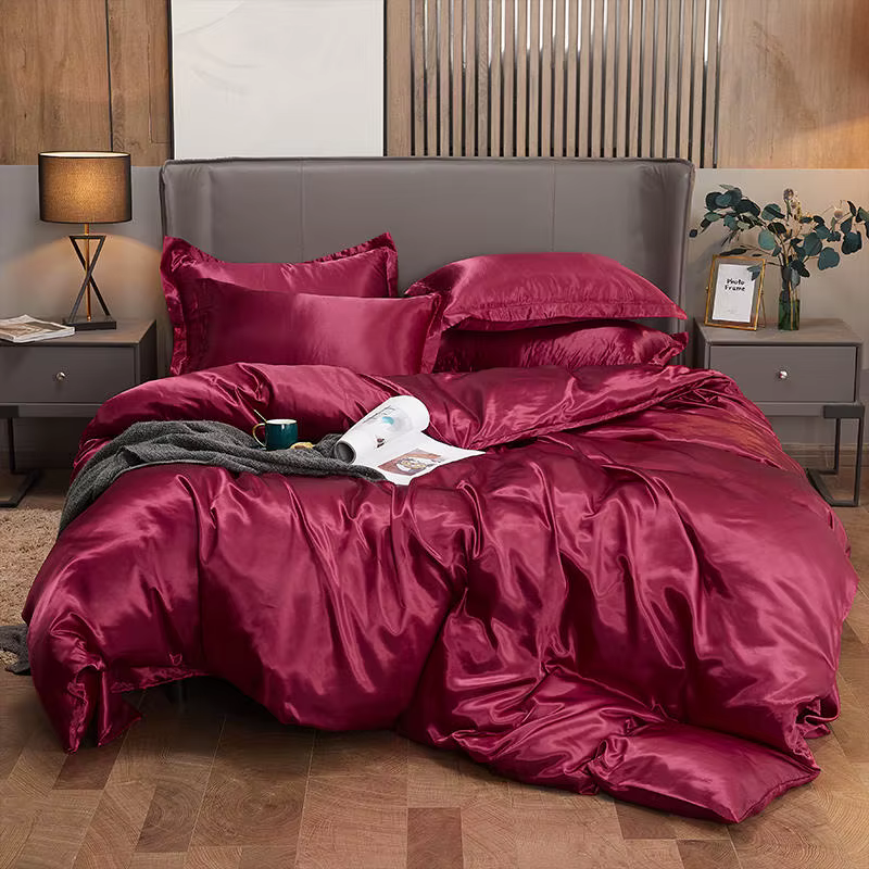 Housse de couette d'été en Satin lisse, sans taies d'oreiller, confortable et brillante, pour lit de
