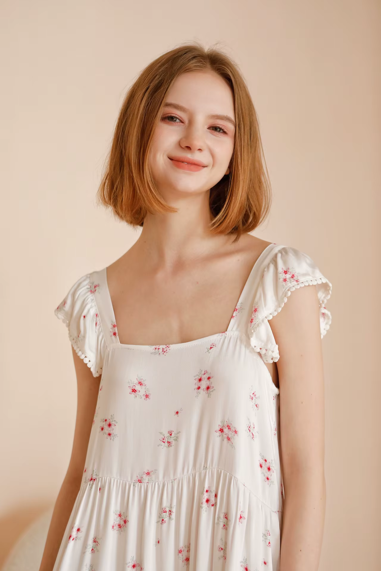 Ensemble pyjama à fleurs élégant de Style français pour femmes, vêtements de nuit en Viscose soyeuse