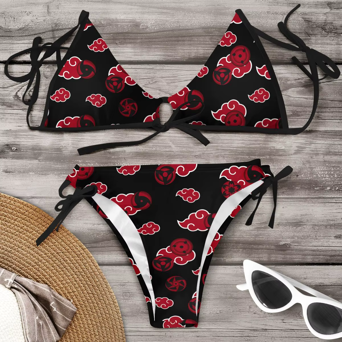Costume de cosplay sexy Naruto, maillot de bain bikini, ensemble d'été de dessin animé anime pour la