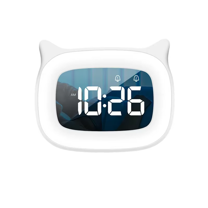 Veilleuse numérique LED aste par USB, musique, réveil, dessin animé, commande vocale, horloge de tab