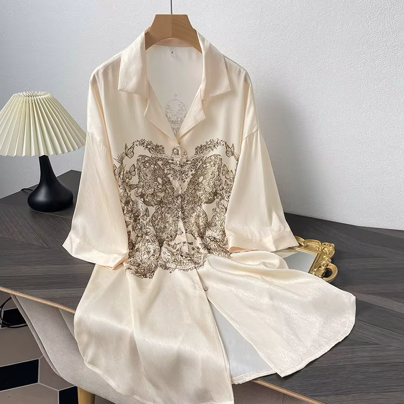 Chemise de nuit sexy en satin imprimé fleuri pour femmes, vêtements de nuit d'été, lingerie décontra