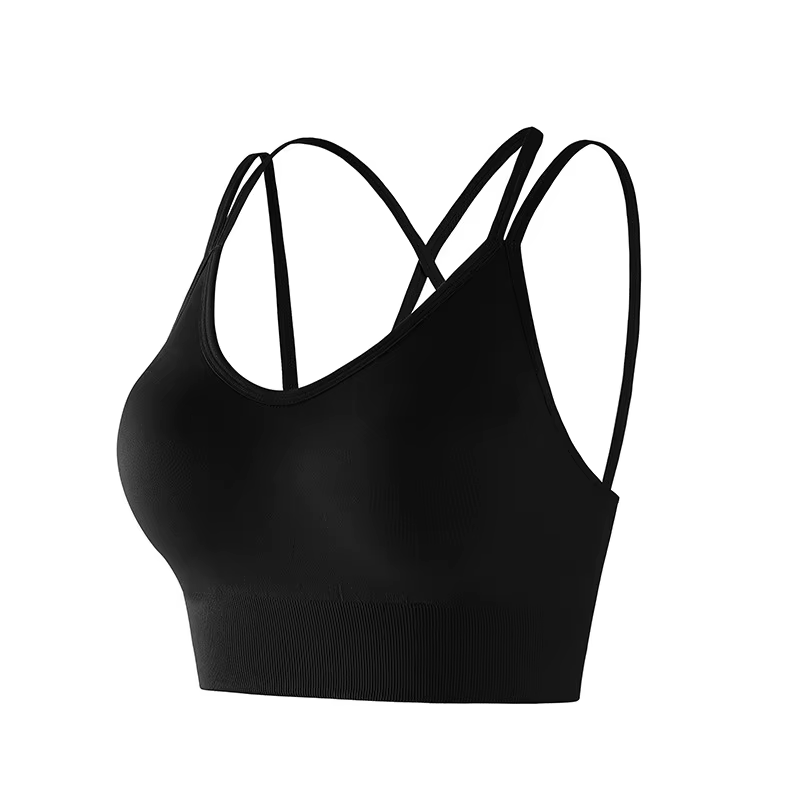 Soutien-gorge de sport dos croisé pour femme, minimisateur de poitrine, une pièce, bonnets fixes, ma
