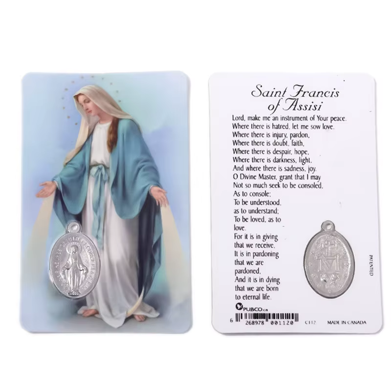 Médaille Saint Jude Thaddaeus, Carte de Prière Catholique, Pendentifs Porte-Bonheur Espagnols de Pro