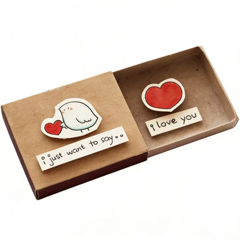 1 pièce, boîte à messages romantique « Je t'aime », cadeau fait main, carte pour la Saint-Valentin,