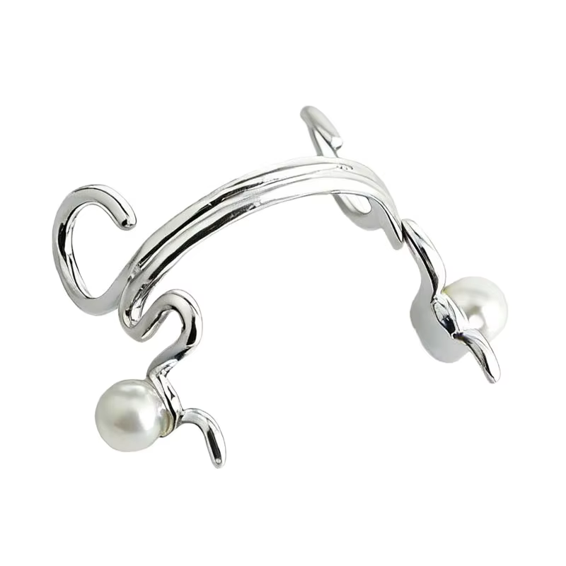 Clip de nez punk sans piercing, style rétro unique, imitation perle, anneau de nez, clou de nez, bij