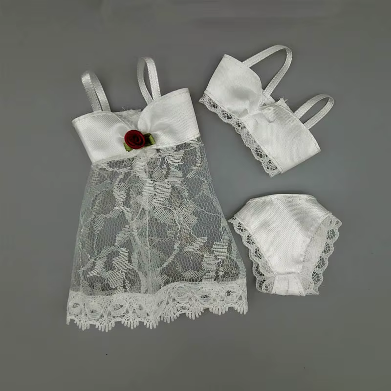 Ensemble pyjama en dentelle pour poupées Barbie, vêtements de nuit, lingerie, robes longues, accesso