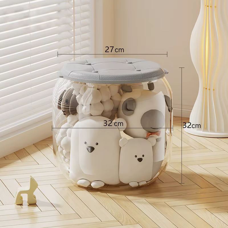 Boîte de rangement pour poupées en peluche, organisateur de jouets transparent pour la décoration de