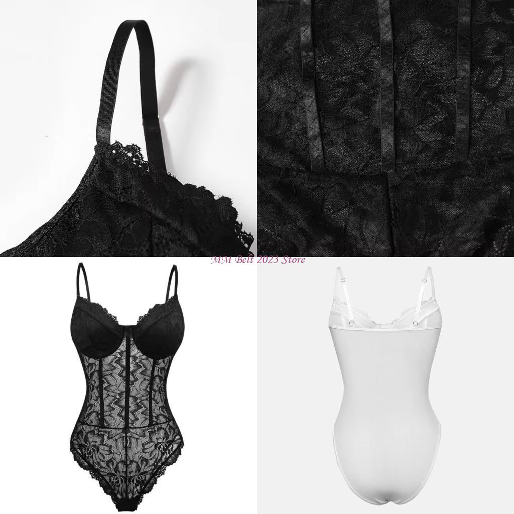 49ME – body à mode pour femmes, orné dentelle, maille légère pour une expérience confortable sensuel