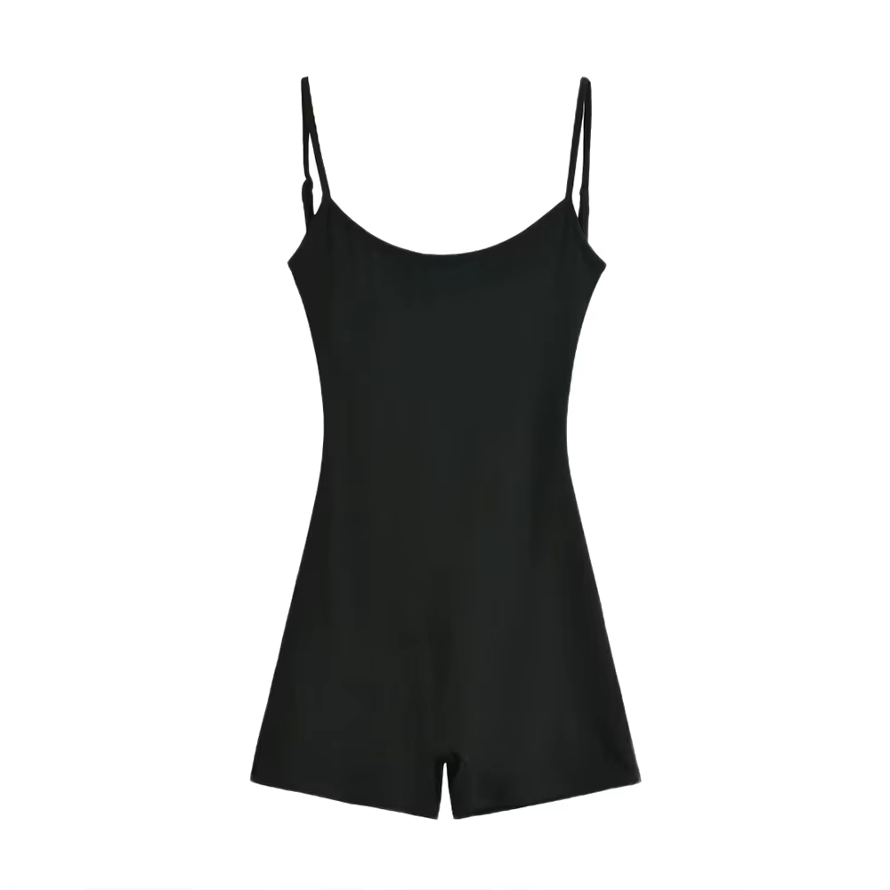CLYFAN Combinaison courte sexy à dos nu, body sculptant ultra-extensible et ajusté pour le quotidien