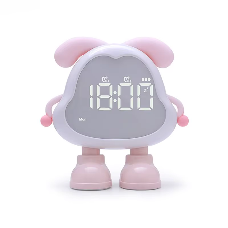 KYCOR - Réveil silencieux rechargeable en forme de chiot mignon, grand volume, fonction veilleuse, i