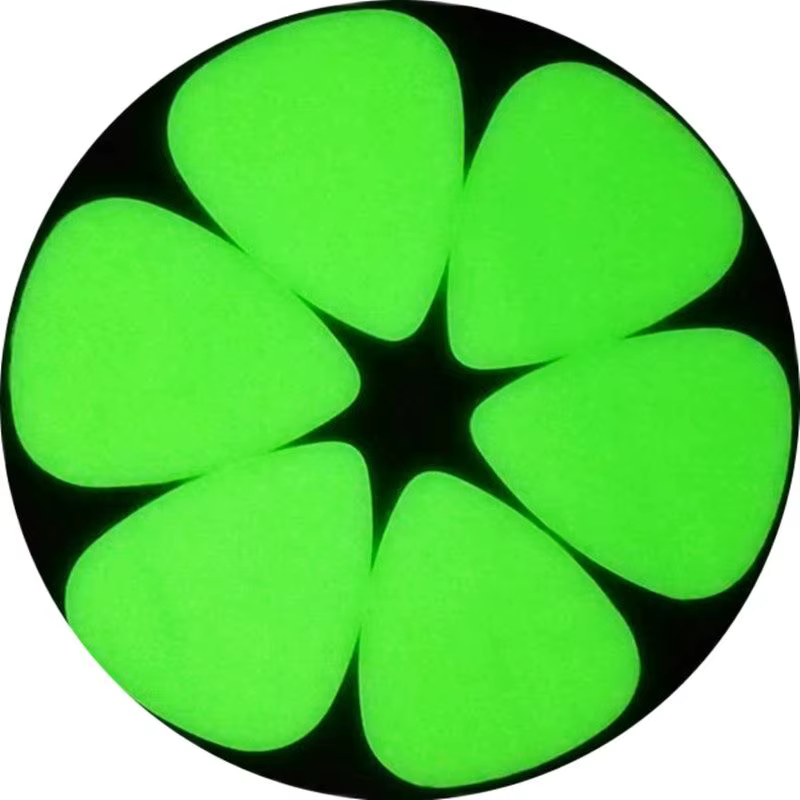 Plectres de guitare lumineux dans l'obscurité, 100 pièces, médiateur de plectre fluorescent lumineux