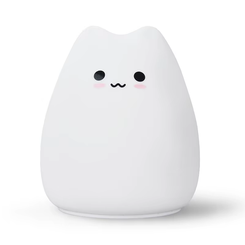 LED coloré veilleuse Animal chat Silicone doux dessin animé bébé pépinière lampe pour enfants cadeau
