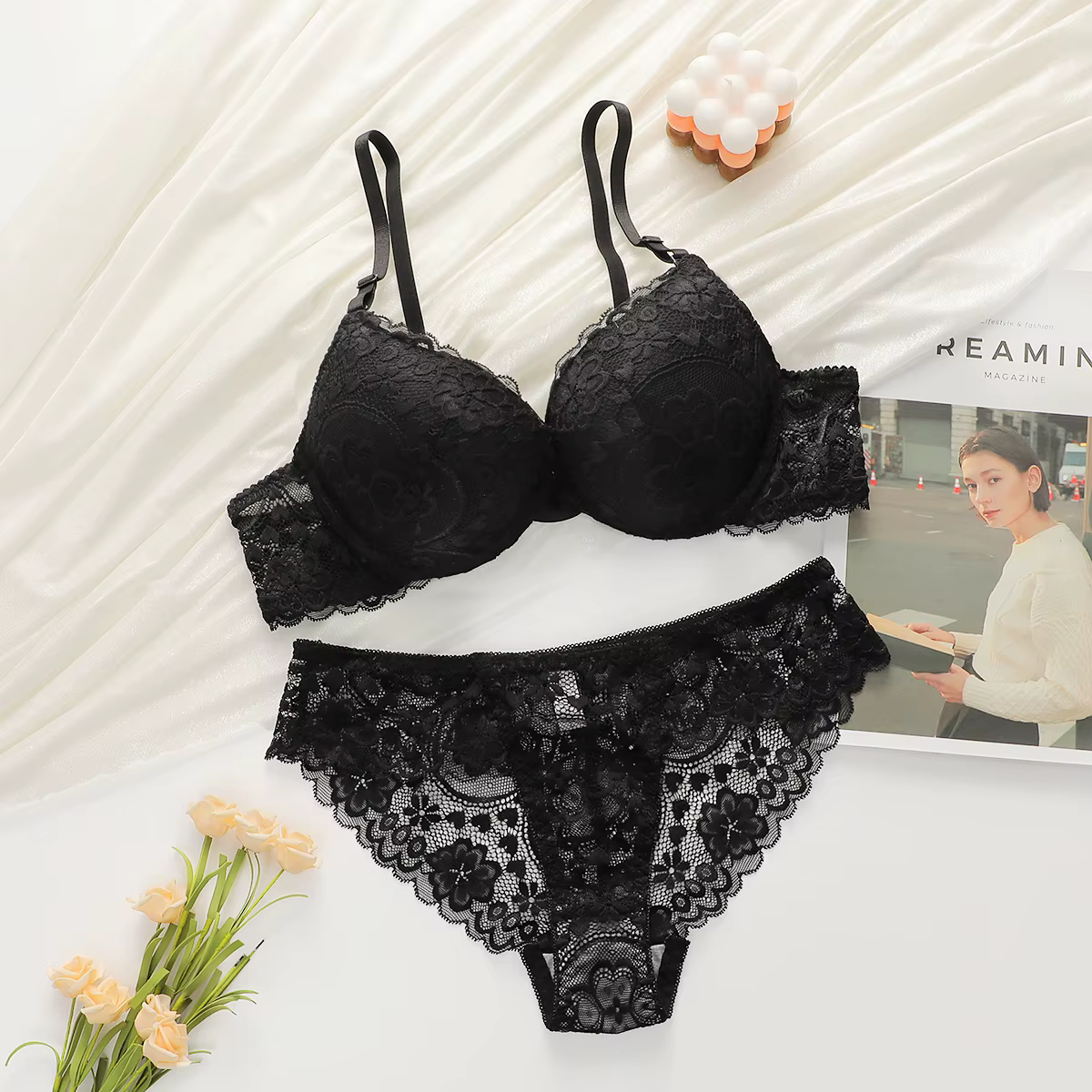 Viomisha ensemble de lingerie Sexy dame Push Up soutiens-gorge ensemble Transparent à armatures flor