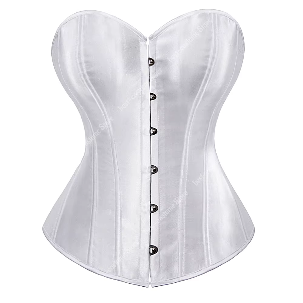 Corset à Lacets avec Fermeture Éclair pour Femme, Bustier Sexy de Grande Taille, Couleur Blanche