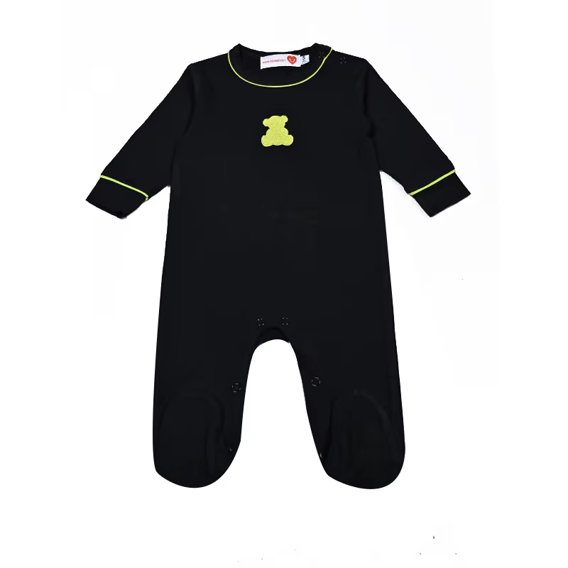 Ensemble de pyjamas assortis pour la famille, haut et pantalon en modal noir et bleu marine, design 