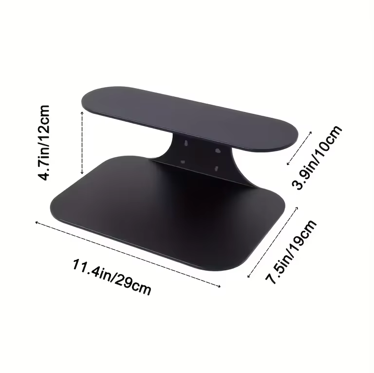 Étagère de chevet flottante à deux niveaux, table d'appoint murale noire facile à installer pour la