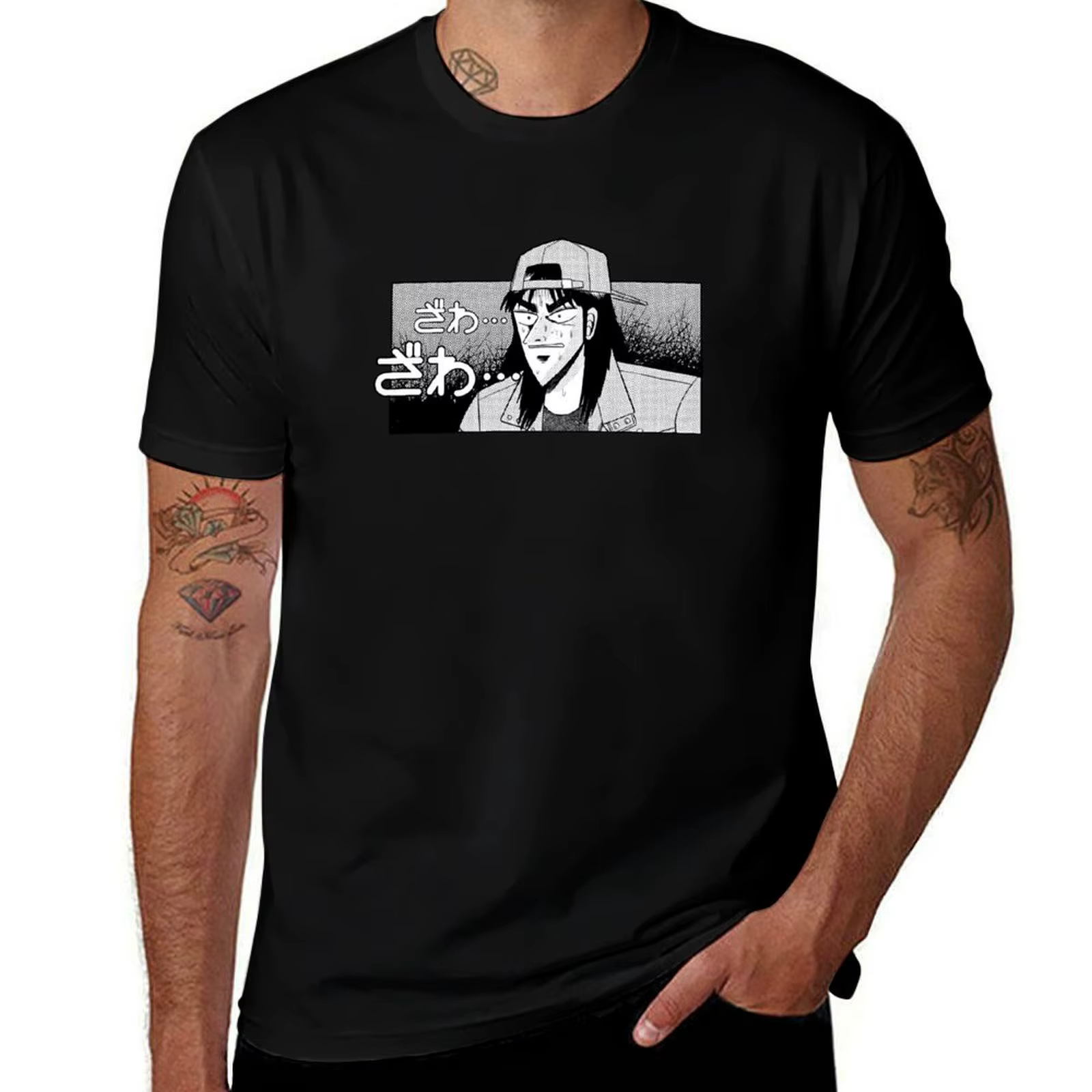 T-shirt décontracté ample grande taille Nervous Kaiji avec capuche