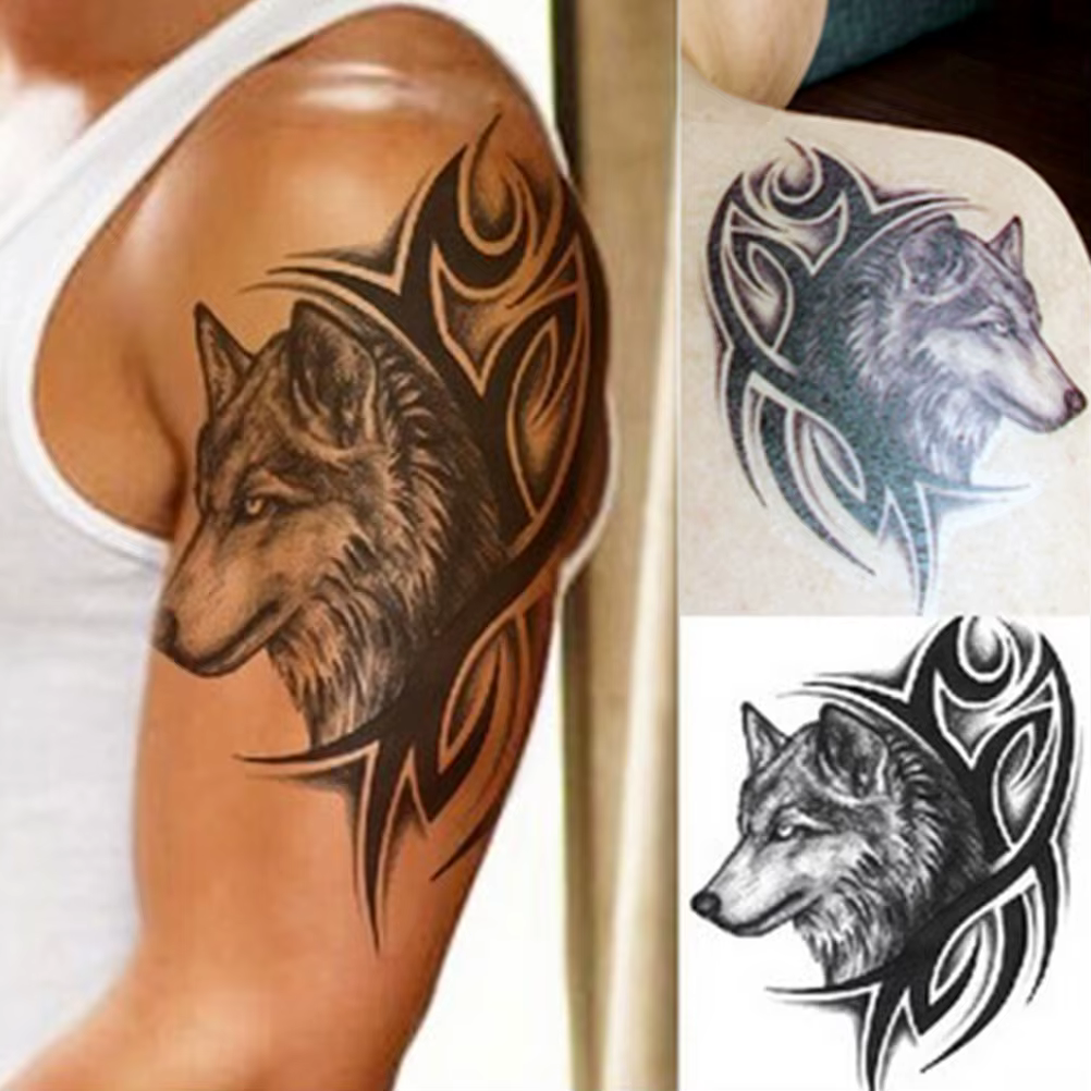 Autocollant d'art corporel pour homme, tatouage temporaire, bras, jambe, main, dos, corps, poitrine,