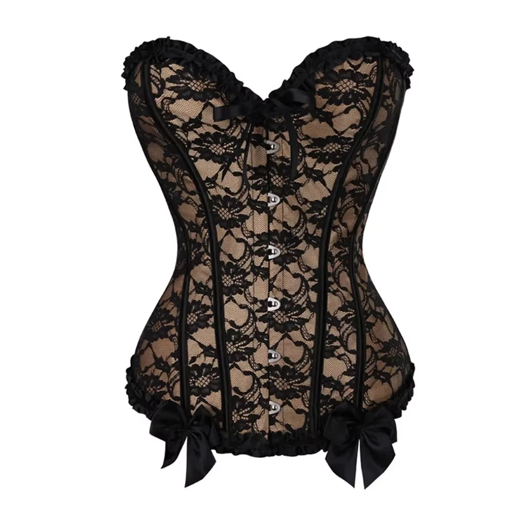 WSHKING Corset Bustier avec lacets décoratifs, Corsets Overbust, Costumes Vintage, Corset Victorien 