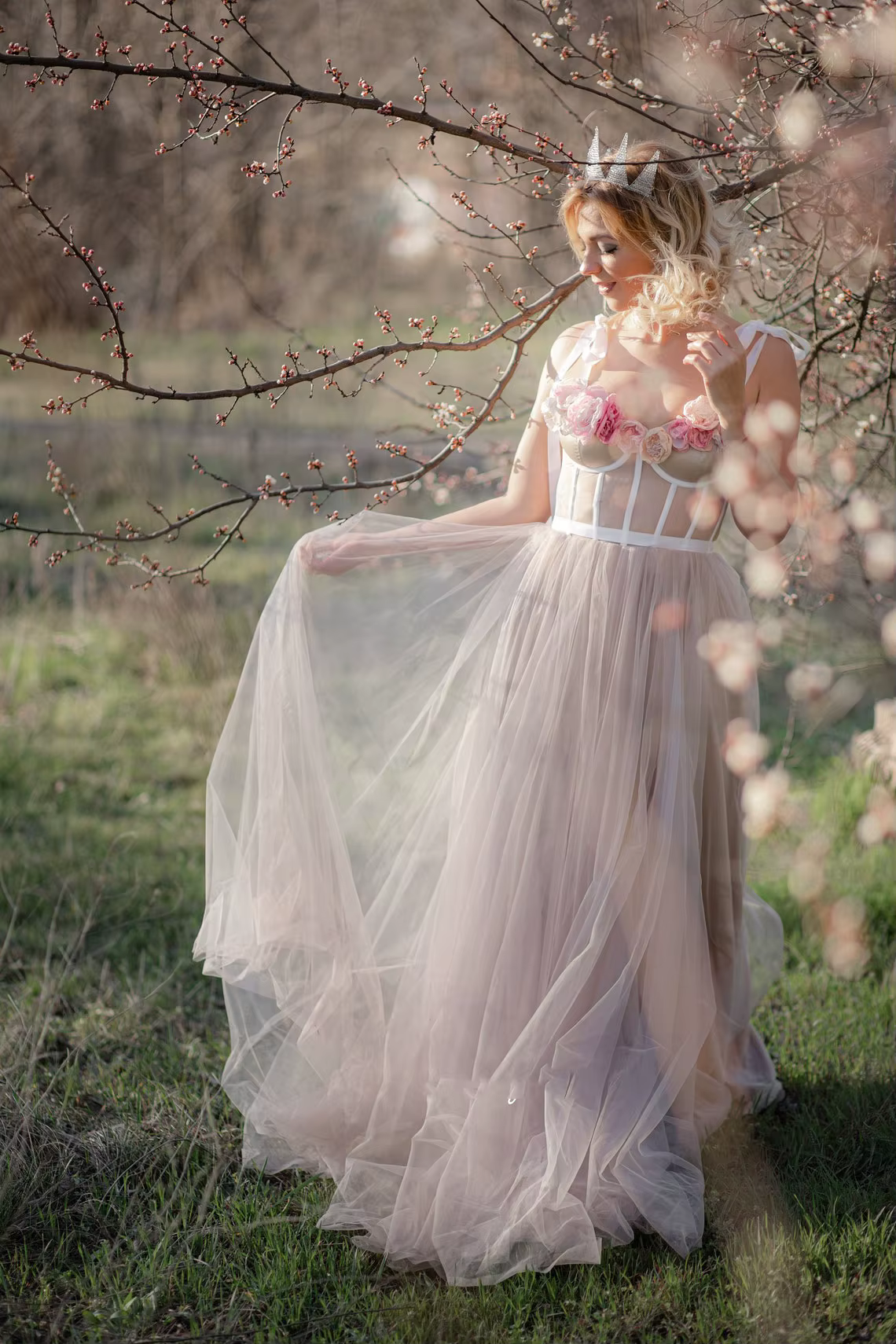 Robe de mariée Corset bohème, en Tulle transparent, à la mode, robe de bal, robe de remise de diplôm
