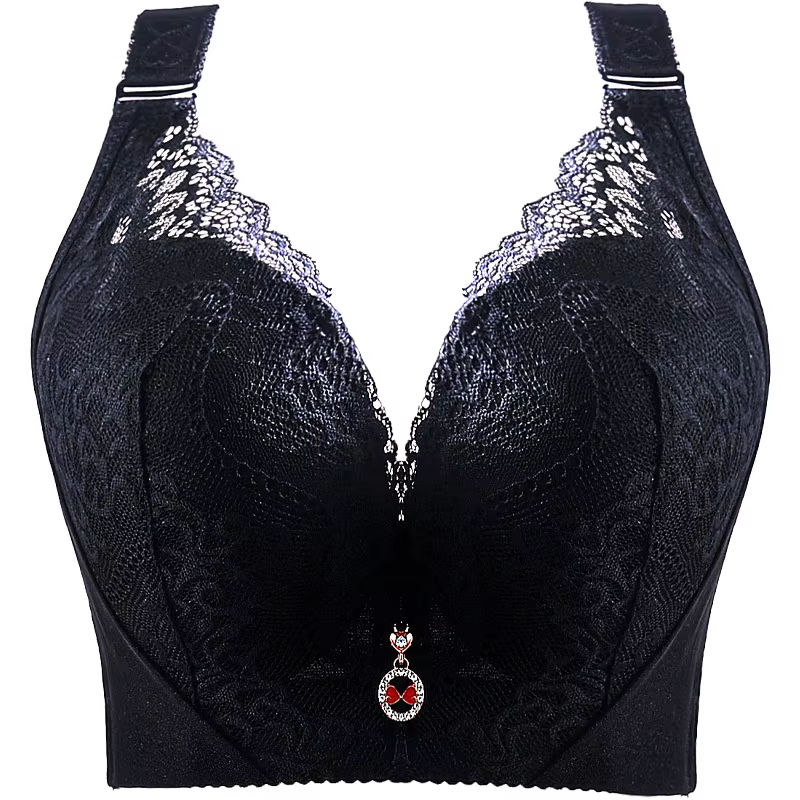 Soutien-gorge push-up grande taille sexy en dentelle avec armatures, couvrance complète, larges bret