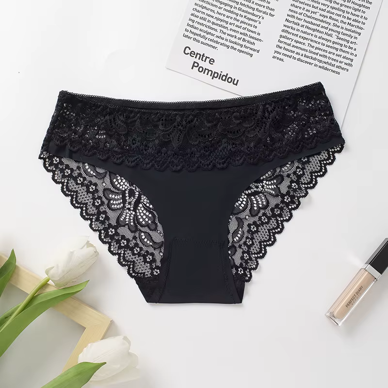 BZEL Sexy femmes culottes dentelle Lingerie Foral solide femmes sous-vêtements évider femme slips co